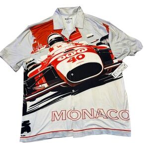 NWT Formula 1 Racing AOP Button Up Shirt Monoco Grand Prix Reservoir Sz M